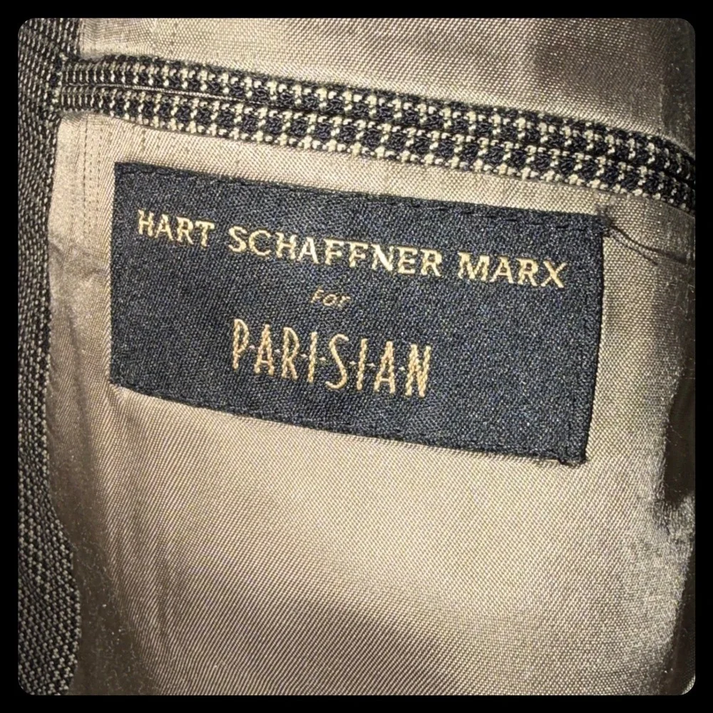 Hart Schaffner Marx Blazer Mens 42S Brown Check Two Button Professional Sport